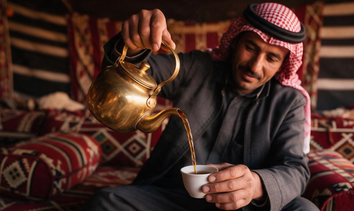 Man pouring tea